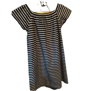 Madewell Melody Striped Off the Shoulder Dress Size Small very demure